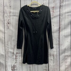Harley-Davidson Y2K Black Long Sleeve Bodycon Mini Dress Size Medium